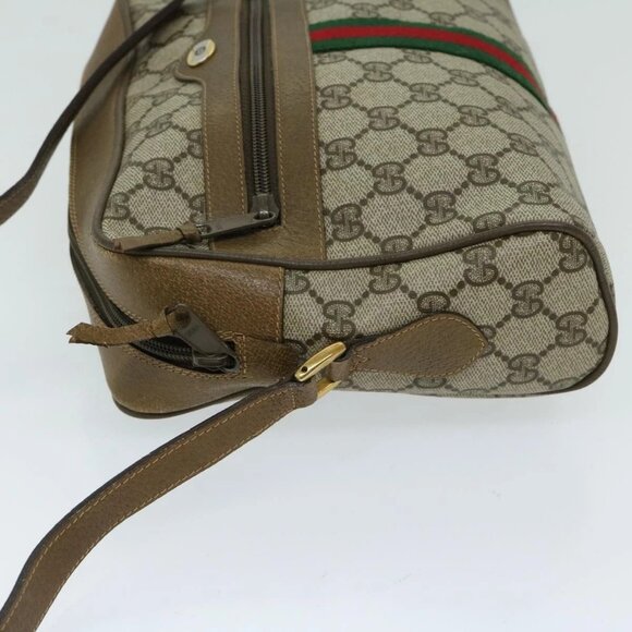GUCCI GG Supreme Web Sherry Line Shoulder Bag PVC Beige 68 02 005 Auth 68227 - Picture 3 of 16